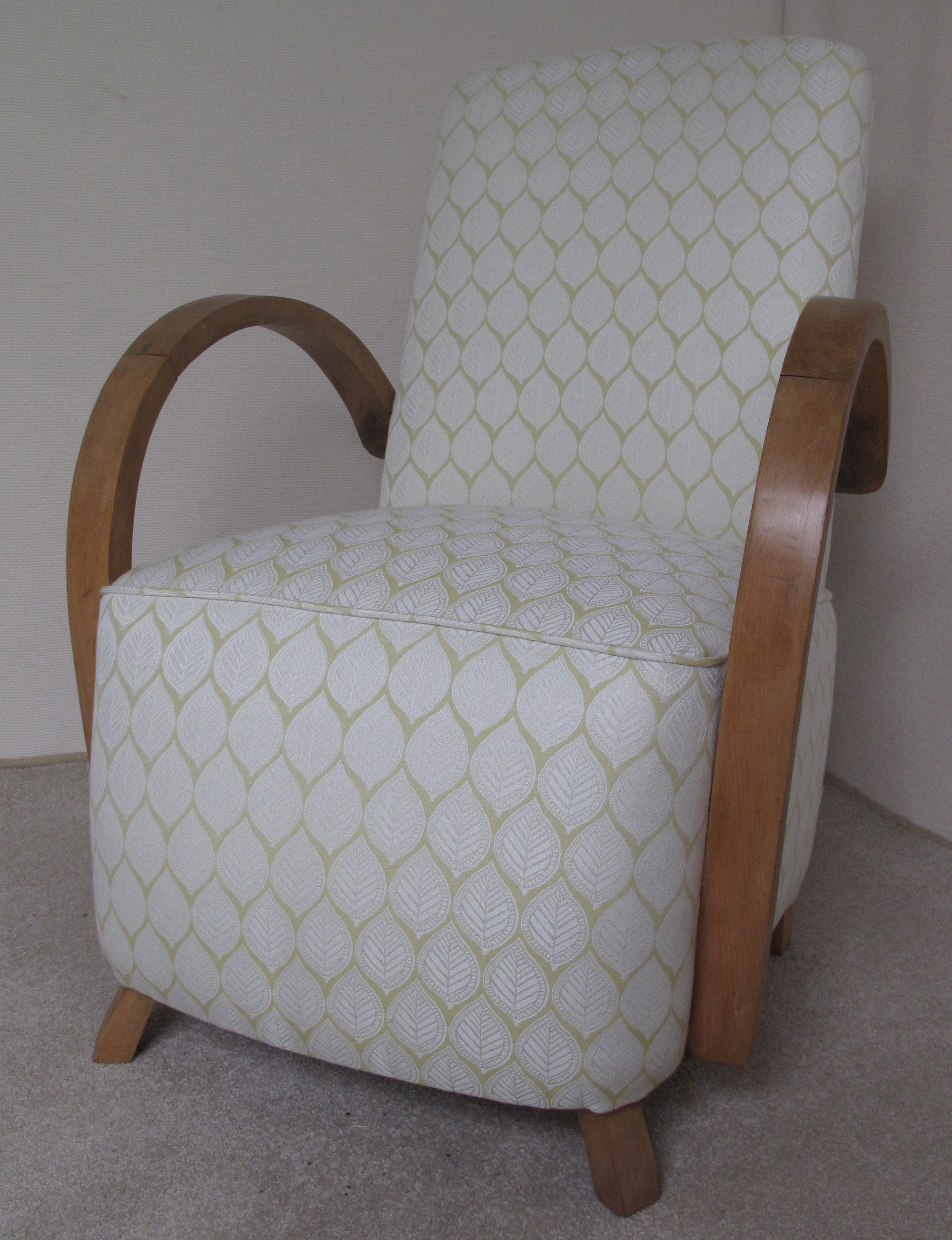 Mid Century Art Deco Style Small Armchair Number 10 Upholstery in Dorset